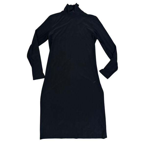 Norma Kamali Turtleneck Jersey Long Sleeve Mini Dress - Picture 2 of 8